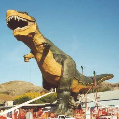 Toeristische dino in Drumheller